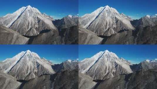 航拍川西蓝天下的雅拉雪山高清在线视频素材下载