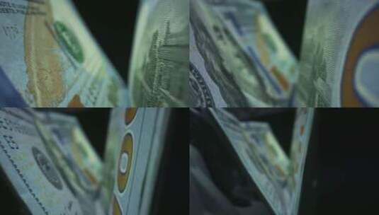 相机在钞票之间移动高清在线视频素材下载