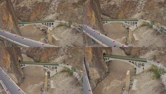 西藏川藏线318国道怒江大桥高清在线视频素材下载