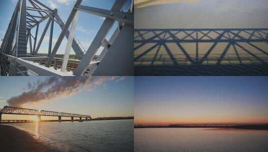 M1中俄边疆线 同江大桥高清在线视频素材下载