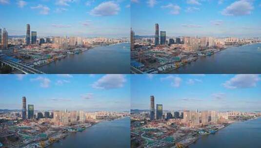 广州国际金融城航拍高清在线视频素材下载