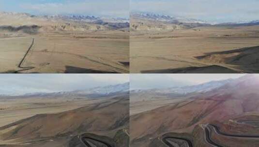 航拍俯瞰 新疆喀什盘龙古道全貌高清在线视频素材下载