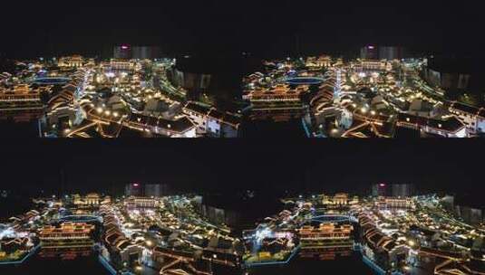 航拍广西崇左太平古城夜景高清在线视频素材下载