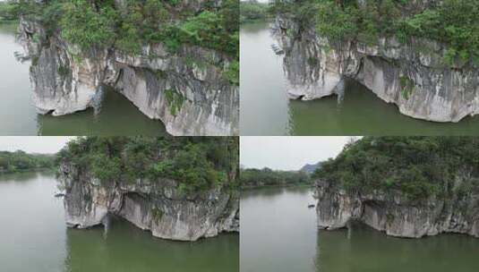 广西桂林象鼻山5A景区航拍高清在线视频素材下载