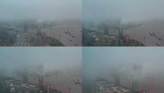 云雾下的城市高清在线视频素材下载