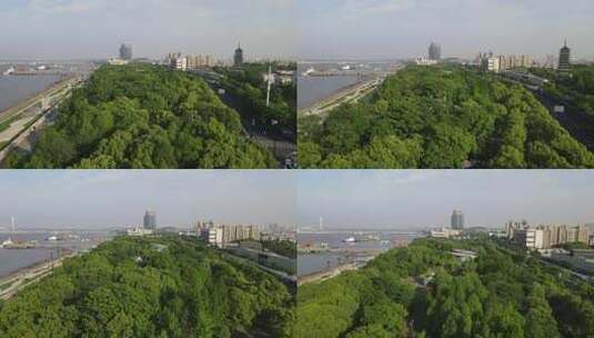 上海宝山滨江公园4K航拍原素材高清在线视频素材下载