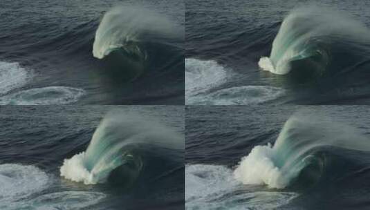 大海巨大的海浪翻滚浪花升格慢镜头高清在线视频素材下载