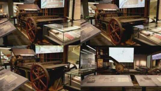 古代书本印刷机高清在线视频素材下载