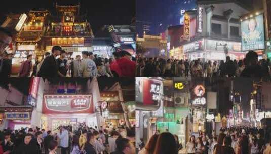 4K湖南长沙太平老街人文夜景纪实街拍高清在线视频素材下载