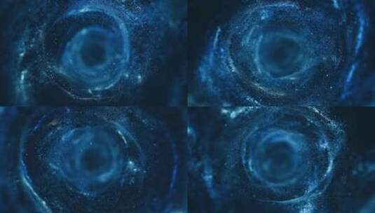 穿越移动旋转的蓝色抽象粒子隧道_p高清在线视频素材下载