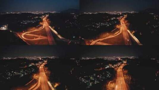 夜景城市交通延时拍摄高清在线视频素材下载