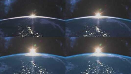 外太空看地球日出高清在线视频素材下载