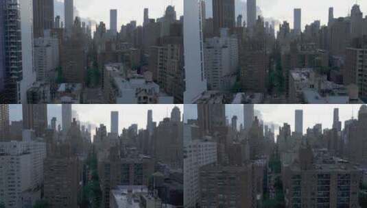 城市航拍纽约曼哈顿帝国大厦摩天大楼汽车高清在线视频素材下载