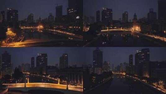 上海凌晨航拍空镜高清在线视频素材下载