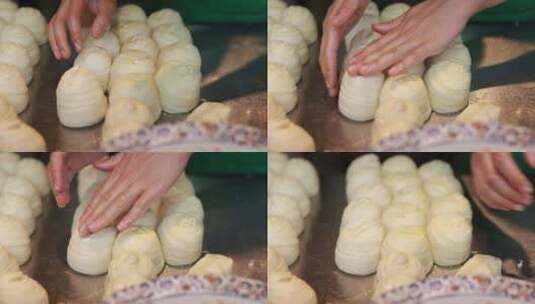 杭州河坊街宫廷酥牛肉饼制作过程4k慢镜高清在线视频素材下载