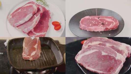 原肉整切牛排高清在线视频素材下载