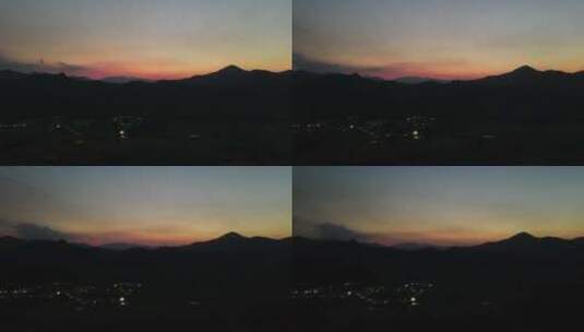 乡村傍晚夕阳4K航拍视频原素材，为调色！高清在线视频素材下载