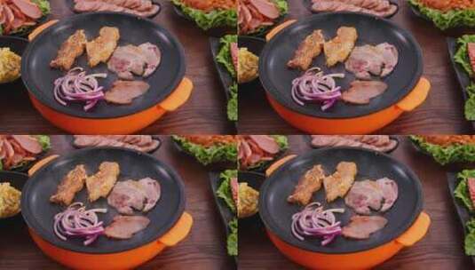 美食韩式烤肉高清在线视频素材下载