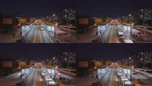 北京天通苑公交车站城市风光高清在线视频素材下载