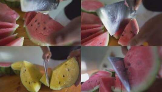 切西瓜 西瓜 无籽西瓜 水果高清在线视频素材下载