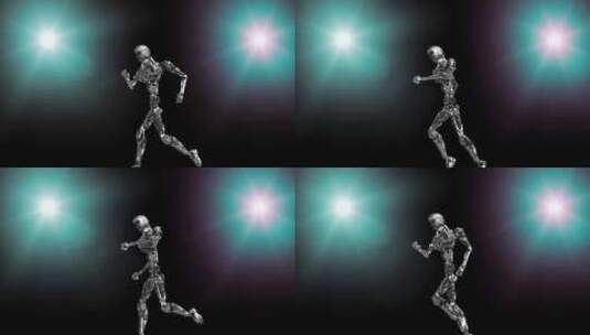 机器人奔跑 机械机甲ai人工智能高清在线视频素材下载
