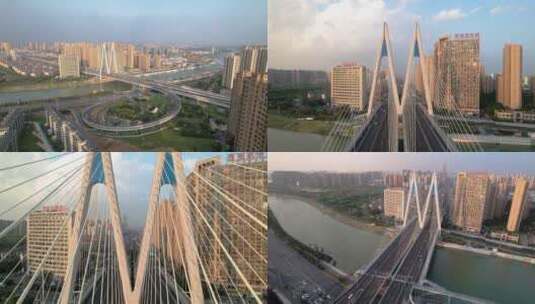肥西金寨南路桥航拍4K高清在线视频素材下载