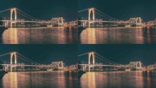 广西柳州红光大桥夜景延时摄影高清在线视频素材下载