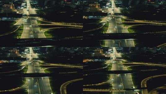 航拍河南郑州城市夜景竖屏高清在线视频素材下载