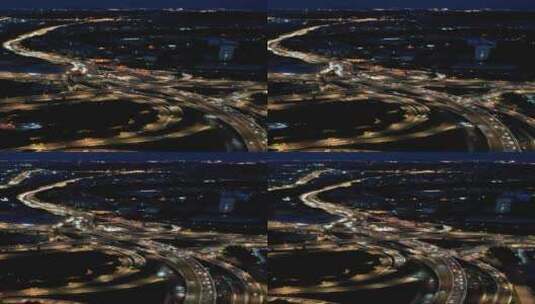 南京夜景交通竖屏航拍高清在线视频素材下载
