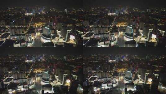 云南昆明城市夜景灯光航拍高清在线视频素材下载