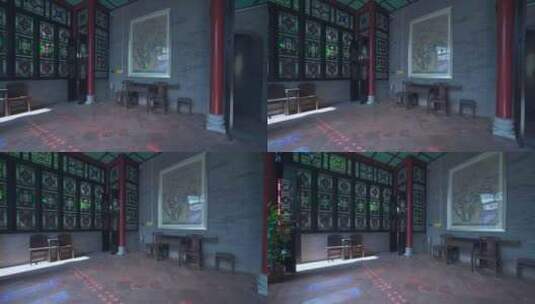 佛山顺德清晖园传统中式岭南建筑室内装饰高清在线视频素材下载