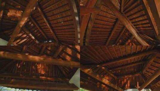 房梁屋顶榫卯结构高清在线视频素材下载
