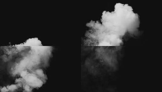 烟雾素材白雾黑底扩散高清在线视频素材下载