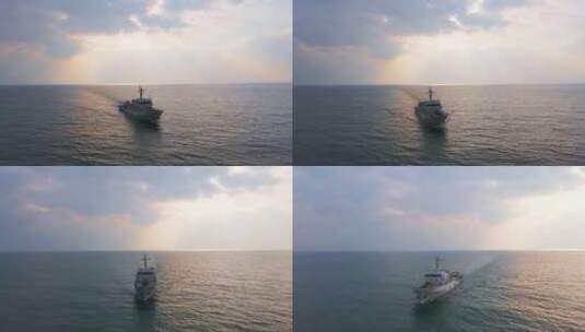 精品 · 海警军舰航行海面高清在线视频素材下载
