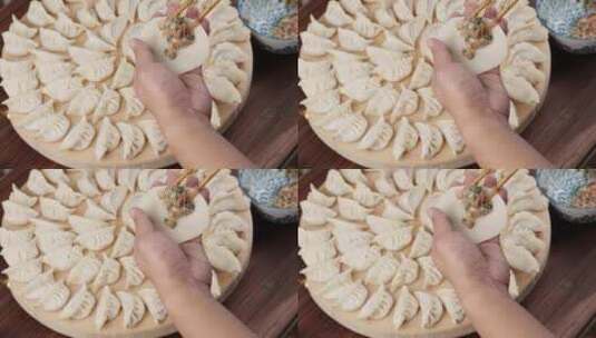 冬至春节饺子包饺子高清在线视频素材下载