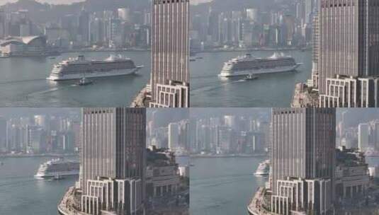 香港国际游轮进港高清在线视频素材下载