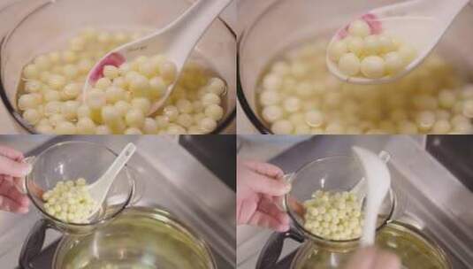 鸡头米烹饪流程：煮制高清在线视频素材下载