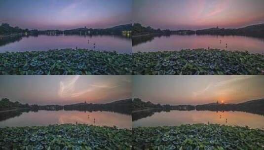 杭州西湖日出延时高清在线视频素材下载
