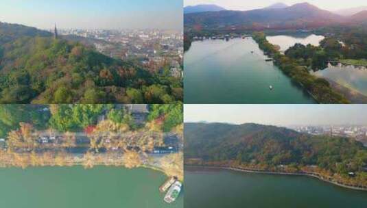 浙江杭州西湖景区风景航拍高清在线视频素材下载