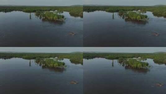 额尔古纳湿地航拍原素材高清在线视频素材下载