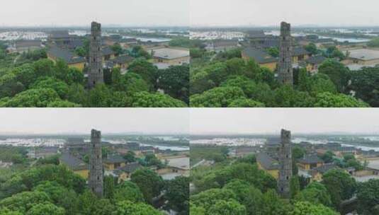 上海青龙古寺上海青浦区寺庙航拍高清在线视频素材下载