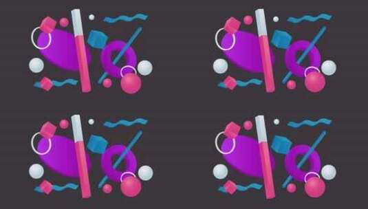 3D形状元素高清在线视频素材下载