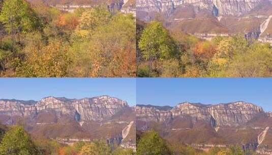 太行山的秋天自然风景丁达尔光线大山高清在线视频素材下载