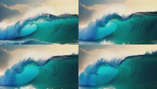 「有版权」海浪汹涌的海浪慢镜头4K高清在线视频素材下载