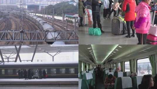 火车车厢内乘客百态高清在线视频素材下载