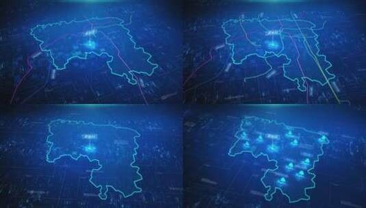 科技地图区位路网分析高清AE视频素材下载