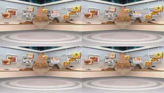 美食栏目虚拟演播室背景高清AE视频素材下载