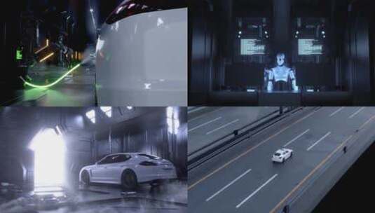 C4D+AE科技感汽车车间驾驶漂移动画高清AE视频素材下载