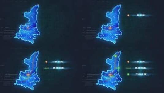 陕西科技地图标注AE模板高清AE视频素材下载