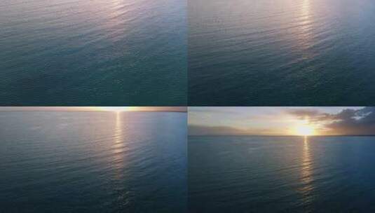 航拍青海湖早晨美丽的日出高清在线视频素材下载